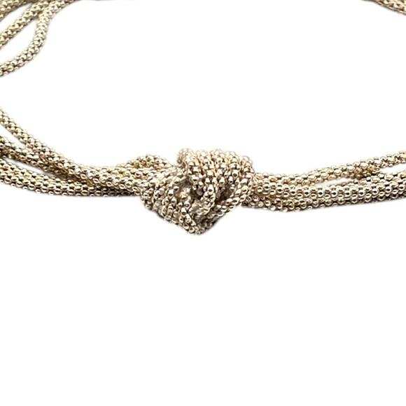 Vintage Bracelet Sterling Silver 925 Multichain Knot Italy 7" Length 6g - Picture 5 of 9